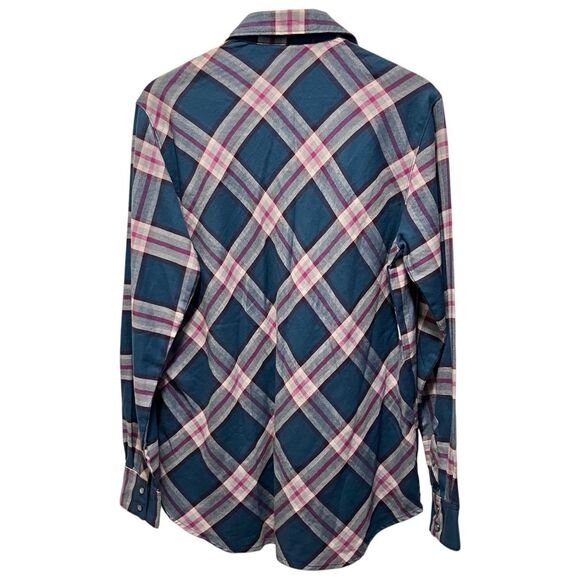 Cruel Girl Western Shirt Snap Up Multicolor Plaid 100% Cotton Rodeo Medium - Picture 3 of 13